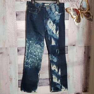 Levi's 505 Custom Bleach Dyed Denim Jeans Sz 10 Med Ladies 623